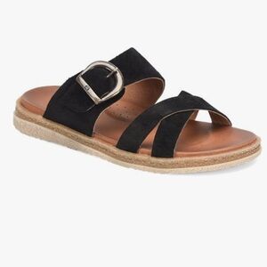 BORN‎ Women's Caite Slip On Sandals Black Distressed - 8